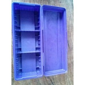 Cassette tape travel case  Alpha brand plastic blue/purple